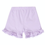 Girl's Micro-Striped Ruffle Shorts